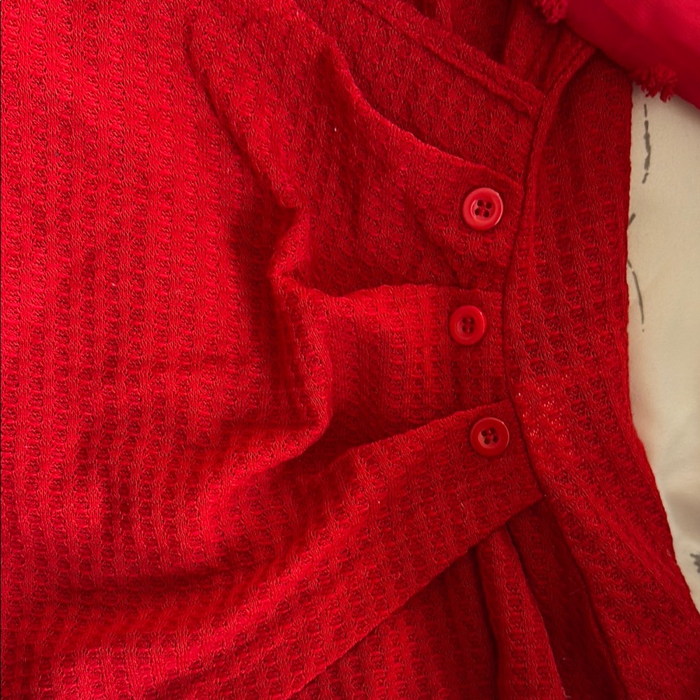 Red Wrap Top - Picture 2 of 4